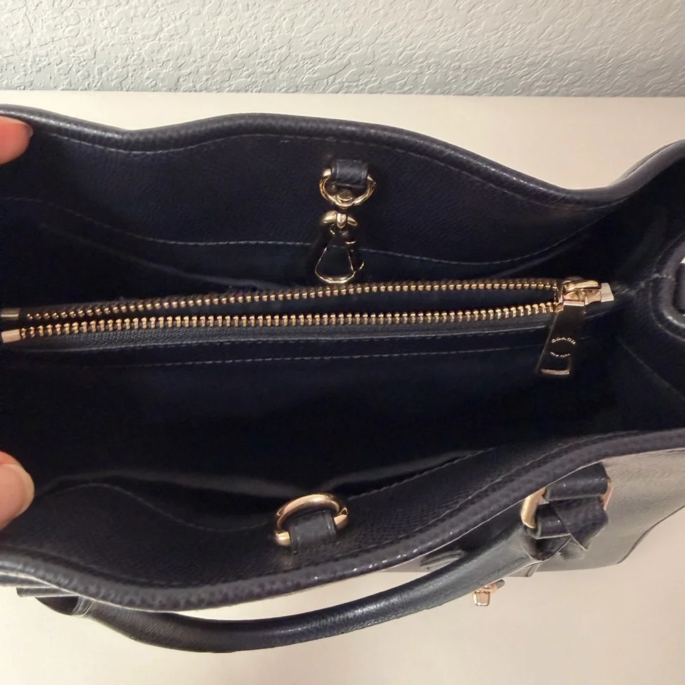Coach Margot Carryall Satchel Purse | Navy Blue with Gold Hardware